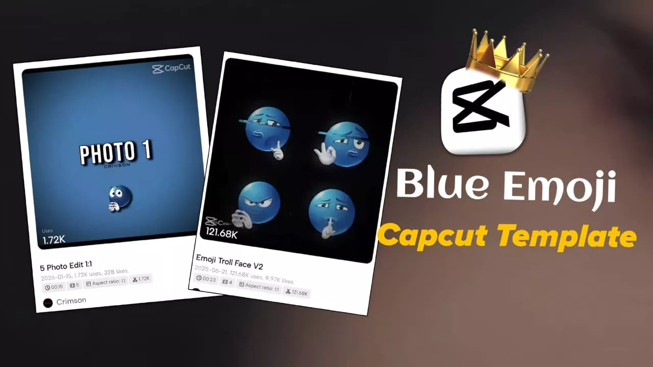 Blue Emoji Capcut Template 2026