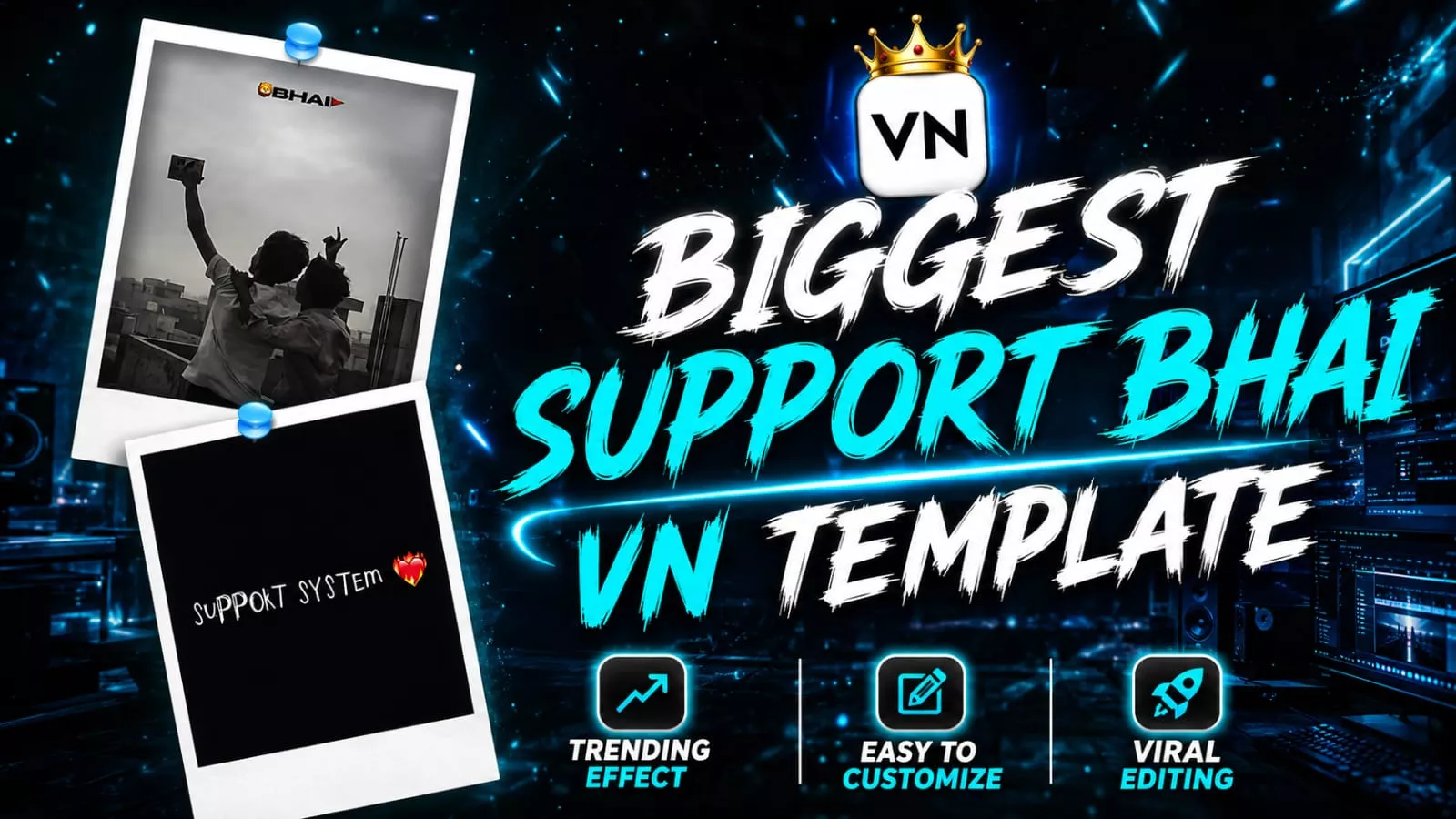 Instagram Viral Biggest support Bhai Vn Template Code Edit