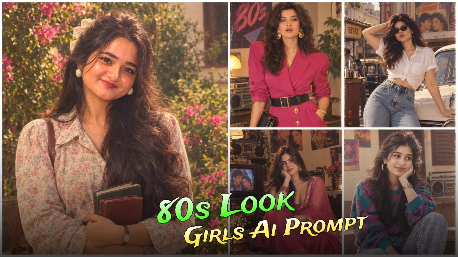 Trending 1980s Girls Ai photo Editing Prompts - Viral 80s Ai Prompt